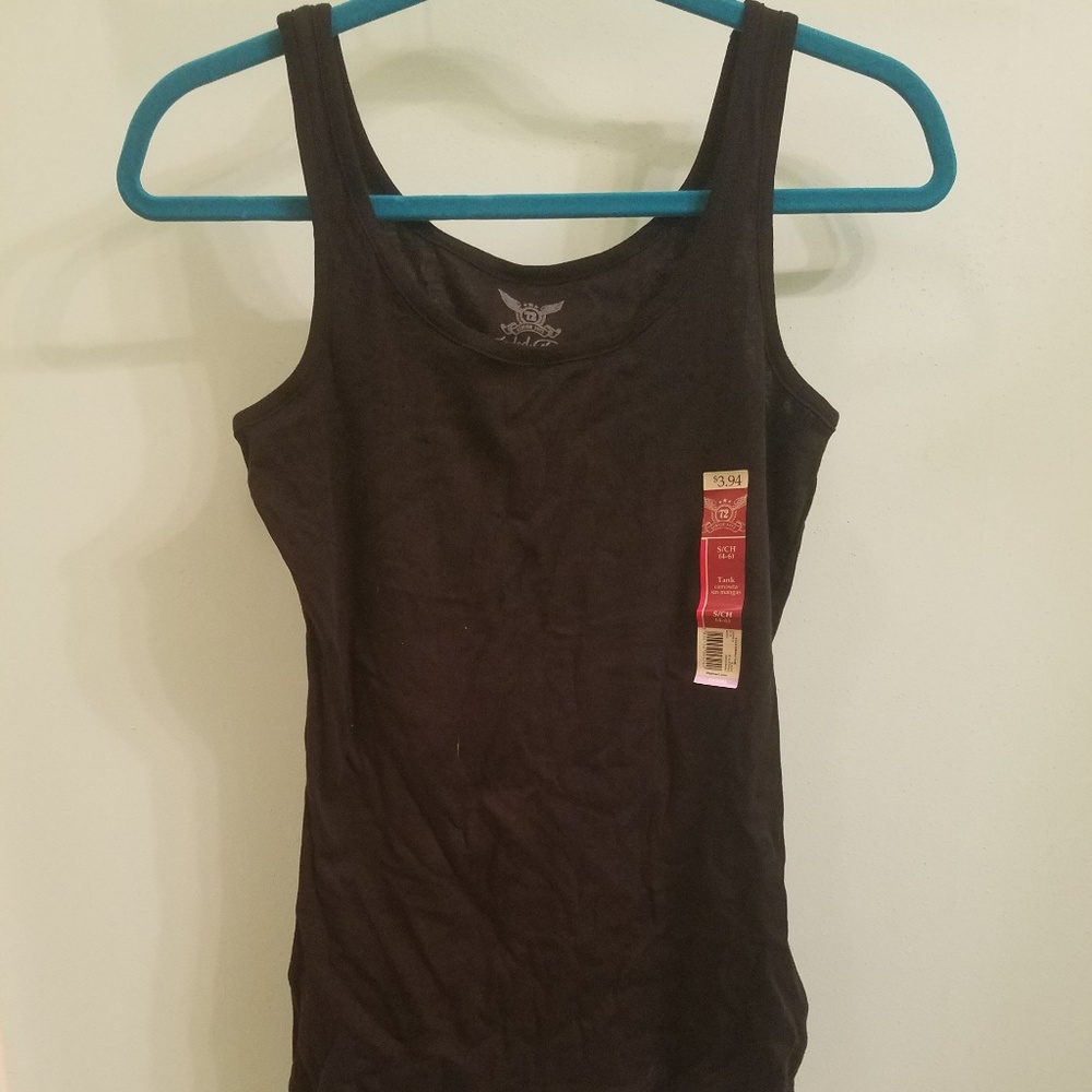 Plain black tank top